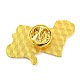 ハンド＆ドルエナメルピン  バックパックの服のための黄金の合金のバッジ  グリーン  24.5x33x1mm JEWB-F026-04-3