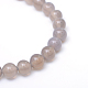 Brins ronds de perles en agate grise naturelle X-G-R345-6mm-07-2