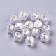 Perles rondes de feuille d'argent en verre manuelles X-FOIL-G019-10mm-14-1