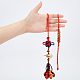 NBEADS Polyester Cord Bracelets & Chinese Knot Tassel Pendant Decorations Sets AJEW-NB0002-15-3