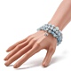 Ensemble de bracelet extensible en perles d'aigue-marine naturelle pour homme femme fille cadeau BJEW-JB06709-9