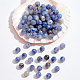 Nbeads 5 brins ronds de perles de jaspe à pois bleus naturels G-NB0004-58-4