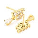 Rack Plating Brass Cubic Zirconia Grape Shape Dangle Stud Earrings EJEW-K245-47G-2