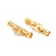 Brass Micro Pave Clear Cubic Zirconia Peg Bails Fold Over Clasps KK-S360-181-2