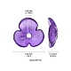 透明なアクリルビーズキャップ  3  - 花びらの花  暗い蘭  10x3mm  穴：1.4mm TACR-YW0001-84B-4
