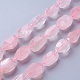Granos naturales de abalorios de cuarzo rosa G-P434-40-2