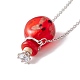 Flacon de parfum en verre avec collier pendentif couronne NJEW-H218-01B-5