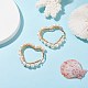 Boucles d'oreilles créoles coeur enroulé de fil de perles naturelles pour femmes EJEW-JE04796-02-2