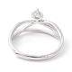 925 серебряное кольцо с родиевым покрытием и переплетением RJEW-C007-01P-2