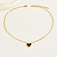 Colliers à pendentif coeur en coquillage naturel avec chaînes trombones en acier inoxydable doré EU3732-1-1