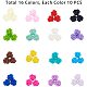 PandaHall Elite about 160pcs 16 Colors Rose Flowers Beads Buttons Flat Base Resin Flower Jewelry Beads Embellishments Flower Flatback Cabochons for DIY Crafts CRES-PH0023-25-5