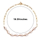 Natural Cowrie Shell Beads Pendant Necklace with Paperclip Chains for Women NJEW-SW00008-6