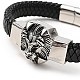 304 Stainless Steel Lion Beaded Bracelet BJEW-E009-07AS-4