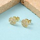 Серьги-гвоздики из латуни с микро-паве и прозрачным фианитом EJEW-Z144-03G-2
