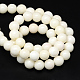 Dyed Natural White Coral Round Bead Strands CORA-Q025-8mm-04-2