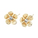 Фурнитура для сережек-гвоздиков из цветочной латуни с микропаве из кубического циркония KK-M326-08G-1