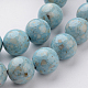 Dyed Natural Fossil Beads Strands G-E328-10mm-20-2