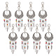 Nbeads 8Pcs Woven Net/Web with Feather Tibetan Style Alloy Pendant Decorations HJEW-NB0001-89-1