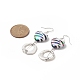3 Pair 3 Style Heart & Trapezoid & Flat Round Acrylic Dangle Earrings EJEW-JE05204-3