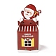 クリスマステーマ紙折りギフトボックス  プレゼント用キャンディークッキーラッピング  レッド  サンタクロース  8.5x8.5x19cm CON-G012-04A-1