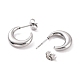 304 Stainless Steel Crescent Moon Stud Earrings for Women EJEW-F280-05B-P-2