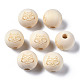 Unfinished Natural Wood European Beads WOOD-S045-150-1
