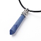 Colliers pendentif lapis lazuli naturel pointu NJEW-JN02550-01-2