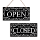 Superdant natürliches Holzschild Laden geöffnet und geschlossen Geschäft hereingekommen HJEW-WH0015-076-1