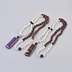 Ожерелья с подвесками Будды из натурального агата NJEW-JN02131-1