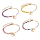 4Pcs 4 Colors Brass Charm Bracelets Sets BJEW-SZ0001-020G-1