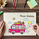 GLOBLELAND Happy Birthday Clear Stamps Animal Hiking Bus Silicone Clear Stamp Seals for Cards Making DIY Scrapbooking Photo Journal Album Decoration DIY-WH0167-56-672-2