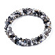 Bracelet extensible au crochet en perles de verre BJEW-T016-09A-1