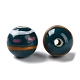 手作りの陶器ビーズ  ファミーユは磁器バラ  ラウンド  ダークシーグリーン  12~13.5mm  穴：1.8mm PORC-G011-07C-2