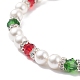 Bracelet en perles de coquillage et de perles de verre BJEW-TA00096-4