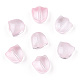 スプレー塗り透明ガラス・ビーズ  チューリップの花  ピンク  9x9x5.5mm  穴：1mm X-GLAA-T022-26-A01-1