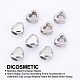 DICOSMETIC 12Pcs 10mm 2 Style Stainless Steel Heart European Beads Heart Spacer Beads Heart Large Hole Beads Metal Heart Loose Beads 5mm Hole Valentine's Day Beads for Jewelry Making DIY Findings STAS-DC0001-85-5