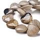 Chapelets de perles en bois pétrifié naturel G-I194-19-2