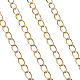 装飾チェーンアルミツイストチェーンカーブチェーン  溶接されていない  スプールで  ゴールドカラー  15x10x2mm  5 m /ロール CHA-TA0001-07G-3