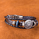 Плетеный кожаный многожильных браслеты BJEW-BB15548-9