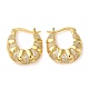Croissant Brass Hoop Earrings with Clear Cubic Zirconia EJEW-Q791-04G-1