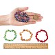 7pcs 7 colores unisex chip pulseras elásticas con cuentas de piedras preciosas naturales y sintéticas BJEW-SZ0001-017-5