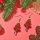 Boucles d'oreilles pendantes en cornaline naturelle et agate en perles d'arbre de Noël EJEW-TA00244-2