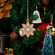 クリスマスのテーマのプラスチック製のペンダントの装飾  ロープ付き  混合図形  ココナッツブラウン  28~51x23~44x3.5~4mm  穴：3mm  22個/箱 HJEW-SZ0001-05-6