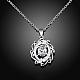 Silver Plated Brass Cubic Zirconia Filigree Oval Pendant Necklaces NJEW-BB03015-D-2