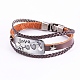 Braided PU Leather Cord Multi-strand Bracelets BJEW-K192-05-3