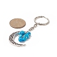 Porte-clés pendentif en alliage lune et lune avec puces de pierres précieuses naturelles et synthétiques KEYC-JKC00465-4