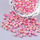 Rainbow ABS Plastic Imitation Pearl Beads OACR-Q174-4mm-04-1