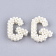 Abalorios hechos a mano de plástico imitación perla tejida perlas FIND-T039-18-G-2