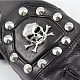 Crâne punk en cuir et rivets gant AJEW-O016-04-9