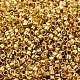 電気めっきガラスシードビーズ  メタリックカラー  シリンダー  黄金メッキ  2x1.5mm  穴：1mm  約58967個/ポンド SEED-S042-01B-12-3
